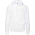 White - Front - Fruit of the Loom Mens Classic Heather Hooded Sweatshirt