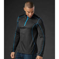 Black-Electric Blue - Back - Stormtech Mens Pulse Zip Neck Fleece Top