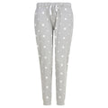 Heather Grey-White - Front - SF Womens-Ladies Stars Lounge Pants