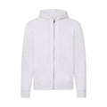 White - Front - Fruit of the Loom Mens Classic Heather Zipped Hoodie