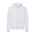 White - Front - Fruit Of The Loom Mens Classic Heather Zipped Hoodie