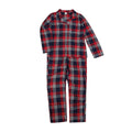 Red-Navy - Front - SF Womens-Ladies Tartan Pyjama Set