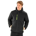 Black-Lime Green - Back - Result Genuine Recycled Mens Compass Padded Jacket