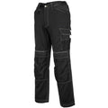 Black - Side - Portwest Mens PW3 Stretch Lightweight Cargo Trousers