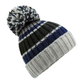 Steel Blue - Front - Beechfield Unisex Adult Hygge Striped Beanie