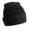 Black - Front - Beechfield Original Recycled Woven Patch Beanie