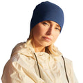 Steel Blue - Side - Beechfield Merino Wool Beanie