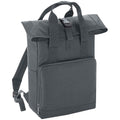 Graphite Grey - Front - Bagbase Unisex Adult Roll Top Twin Handle Backpack