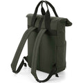 Olive - Back - Bagbase Unisex Adult Roll Top Twin Handle Backpack