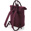 Burgundy - Back - Bagbase Unisex Adult Roll Top Twin Handle Backpack