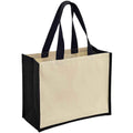 Natural-Black - Front - Brand Lab Jute Canvas Shopper