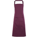 Aubergine - Front - Premier Unisex Adult Colours Pocket Full Apron