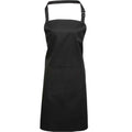 Black - Front - Premier Unisex Adult Colours Pocket Full Apron