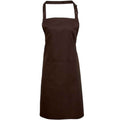 Brown - Front - Premier Unisex Adult Colours Pocket Full Apron