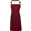 Burgundy - Front - Premier Unisex Adult Colours Pocket Full Apron