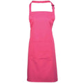 Hot Pink - Front - Premier Unisex Adult Colours Pocket Full Apron