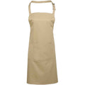 Khaki - Front - Premier Unisex Adult Colours Pocket Full Apron