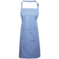 Mid Blue - Front - Premier Unisex Adult Colours Pocket Full Apron