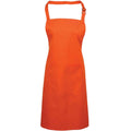 Orange - Front - Premier Unisex Adult Colours Pocket Full Apron