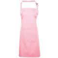 Pink - Front - Premier Unisex Adult Colours Pocket Full Apron