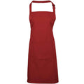 Red - Front - Premier Unisex Adult Colours Pocket Full Apron