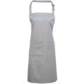 Silver - Front - Premier Unisex Adult Colours Pocket Full Apron