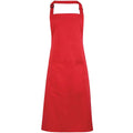 Strawberry Red - Front - Premier Unisex Adult Colours Pocket Full Apron