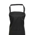 Black - Back - Premier Unisex Adult Colours Pocket Full Apron