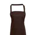 Brown - Back - Premier Unisex Adult Colours Pocket Full Apron