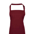 Burgundy - Back - Premier Unisex Adult Colours Pocket Full Apron