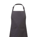 Charcoal - Back - Premier Unisex Adult Colours Pocket Full Apron