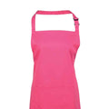 Hot Pink - Back - Premier Unisex Adult Colours Pocket Full Apron