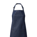 Indigo Denim - Back - Premier Unisex Adult Colours Pocket Full Apron