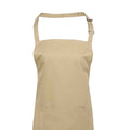 Khaki - Back - Premier Unisex Adult Colours Pocket Full Apron