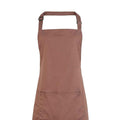 Mocha - Back - Premier Unisex Adult Colours Pocket Full Apron