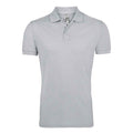 Pure Grey - Front - SOLs Mens Prime Pique Plain Short Sleeve Polo Shirt