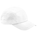 White - Front - Beechfield Unisex Adult Technical Running Baseball Cap