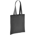 Charcoal - Front - Brand Lab Cotton Long Handle Shopper Bag