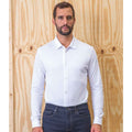 White - Side - NEOBLU Mens Basile Pique Formal Shirt