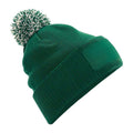 Bottle Green-Off White - Front - Beechfield Snowstar Beanie