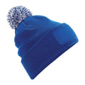 Bright Royal Blue-Off White - Front - Beechfield Snowstar Beanie