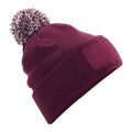 Burgundy-Off White - Front - Beechfield Snowstar Beanie