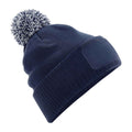 French Navy-Light Grey - Front - Beechfield Snowstar Beanie