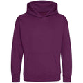 Plum - Front - Awdis Childrens-Kids Hoodie