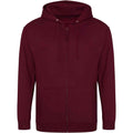 Burgundy - Front - Awdis Mens Full Zip Hoodie