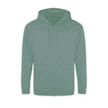 Dusty Green - Front - Awdis Mens Full Zip Hoodie