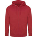 Fire Red - Front - Awdis Mens Full Zip Hoodie