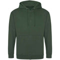 Bottle Green - Front - Awdis Mens Full Zip Hoodie