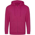 Hot Pink - Front - Awdis Mens Full Zip Hoodie