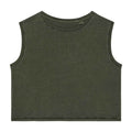 Khaki - Front - Native Spirit Womens-Ladies Faded Cropped Tank Top